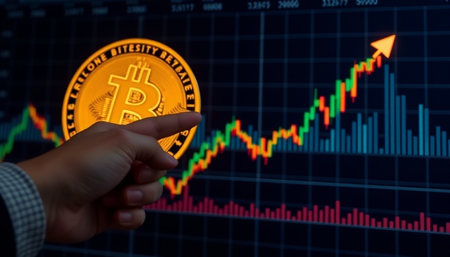 Financial chart showing Bitcoin growth, trading strategies concept.