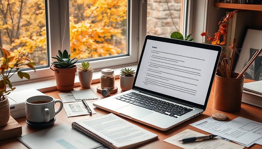 Freelance copywriters' workspace near me, featuring a laptop and notepad.