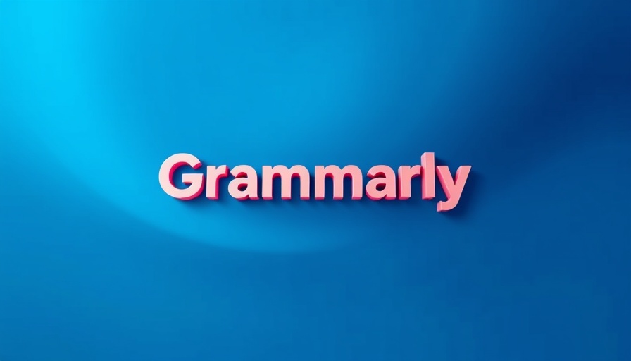 Grammarly logo illustration on a blue gradient background