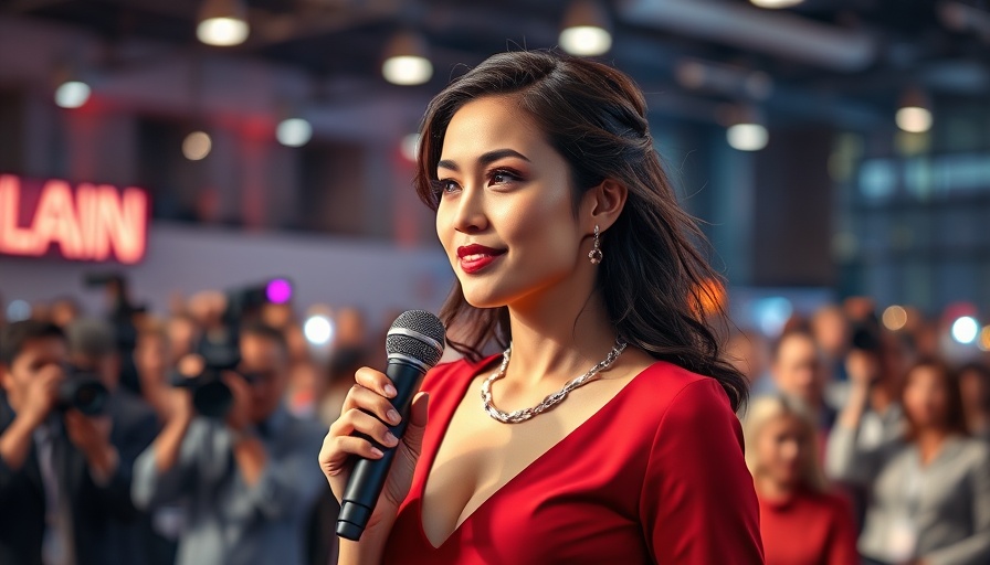 Ethereum holders confirm event with elegant woman speaking at a gathering.