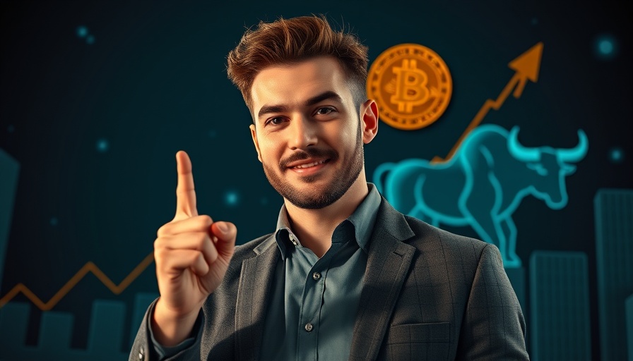 Bitcoin Price Prediction concept with confident gesture and bull symbol.