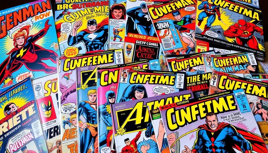 Comic book display highlighting Mental Health Awareness theme.