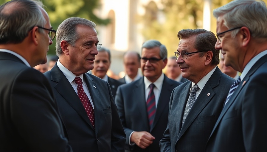Diplomats around President Touadéra engaging outdoors.