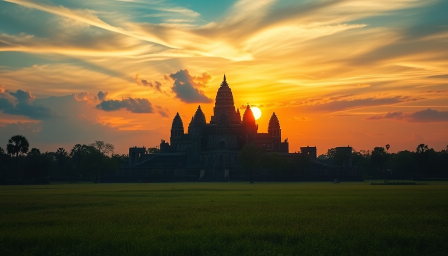Temple silhouette at sunset representing mental clarity through Joshu's Sutra Reading.