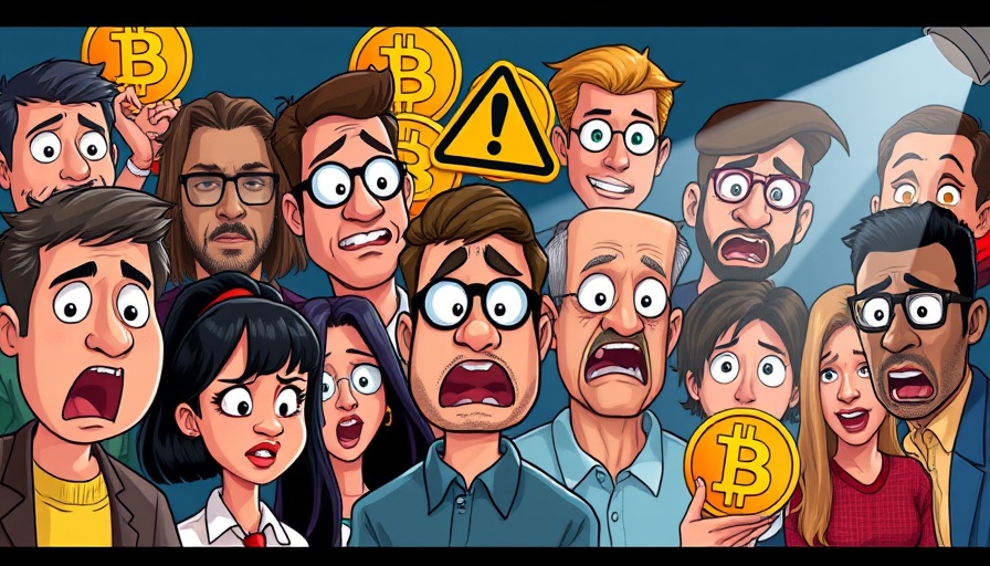 Bitcoin news animated collage with surprised expressions and symbols.