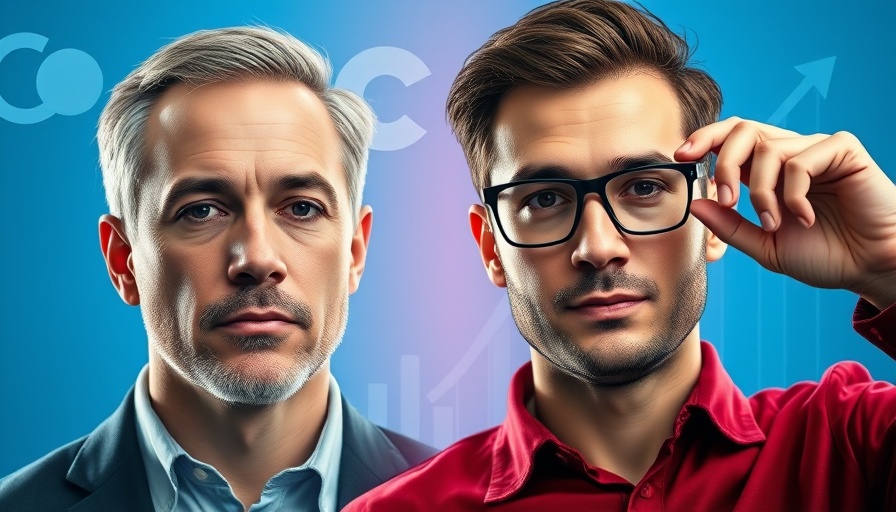 Bitcoin and Stablecoins growth sign with two men, Circle Coinbase logos.