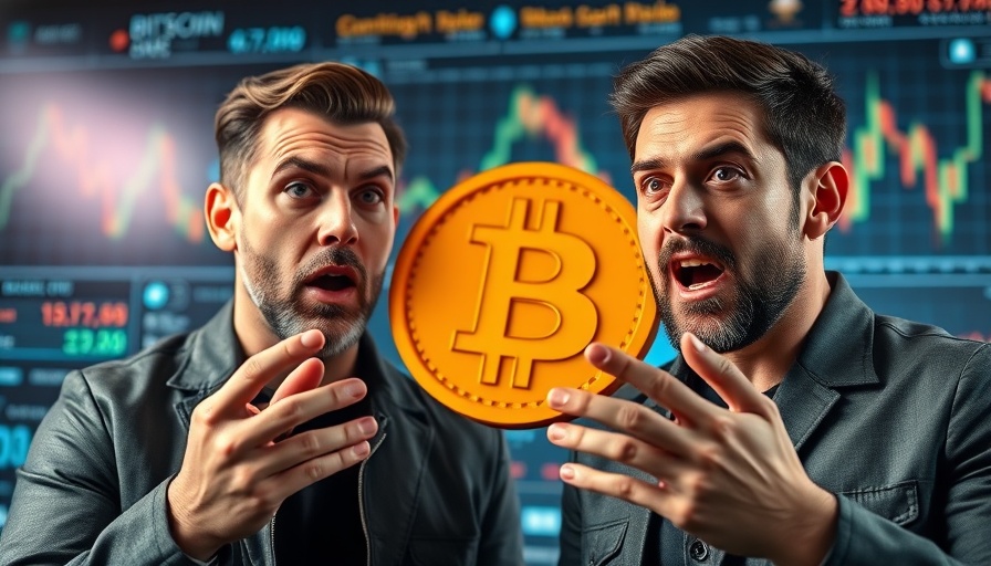 Bitcoin price prediction discussion with bold graphics.
