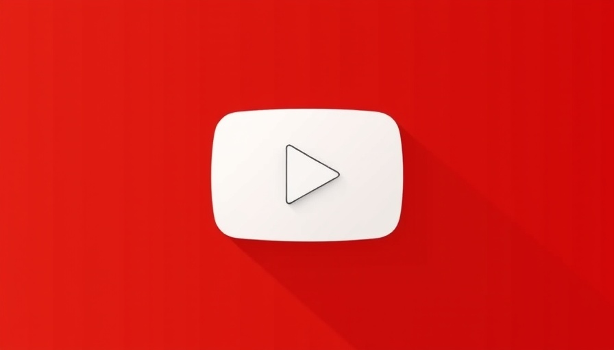 YouTube play button icon on red background