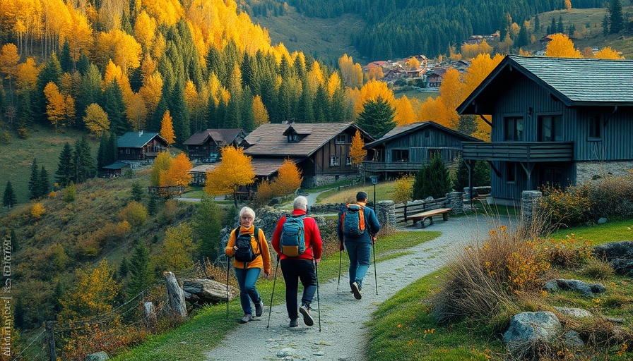 Hikers exploring scenic mountain trail, combating anxiety disorders.