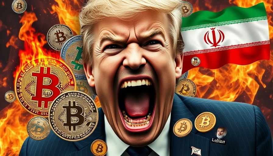 Fiery backdrop shows Bitcoin price impact with unsettling symbols.