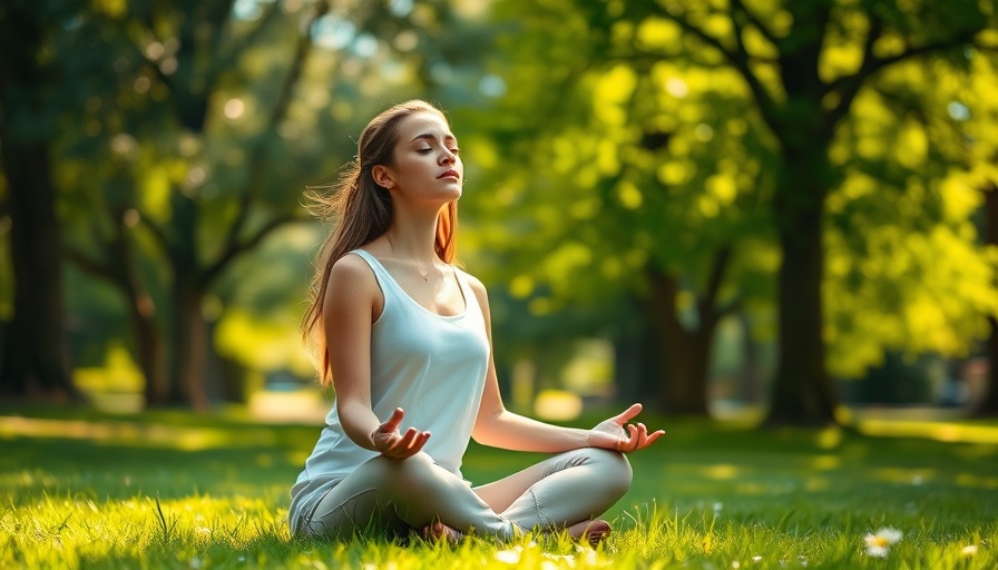 Young woman meditating outdoors, symbolizing substance abuse recovery.
