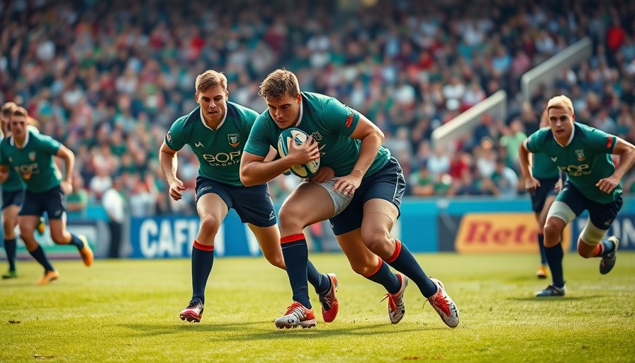 Intense rugby match tackle in Springboks 8-0 formation.