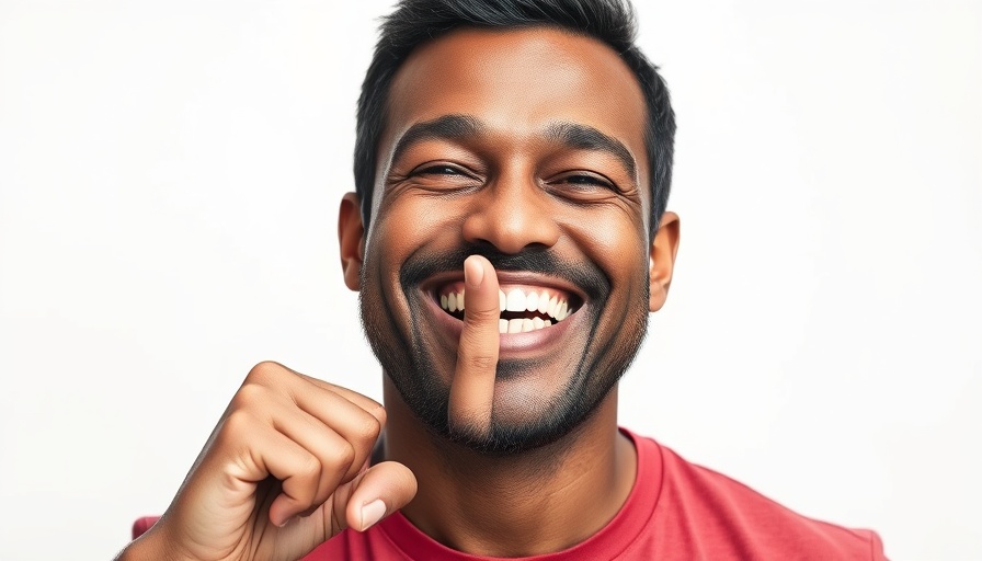 Smiling man promoting OCD treatment by quieting thoughts.