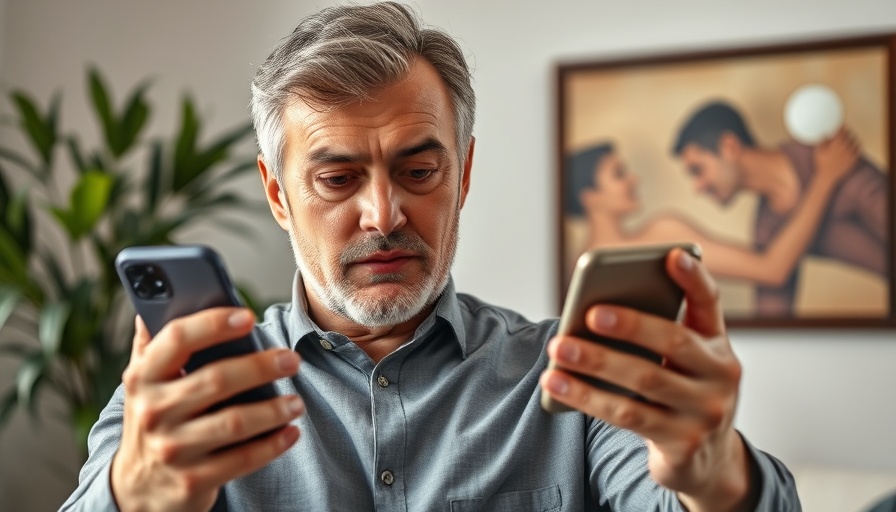 Man resetting smartphone indoors, focused expression.