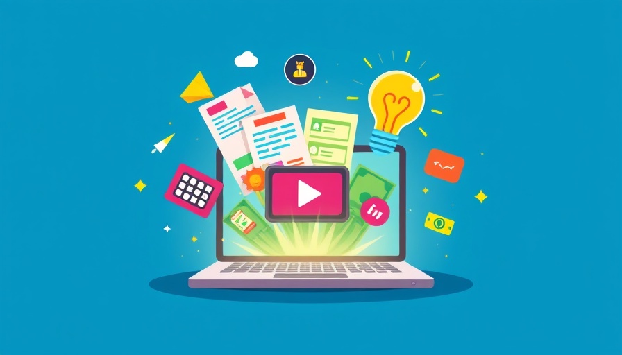 Financial Services educational graphic with laptop and icons.