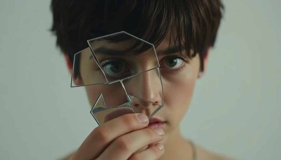 Fragmented reflection in mirror expressing mental health inequity.