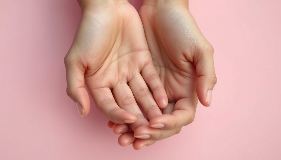 Delicate hands touching for Omega-3 arthritis relief.
