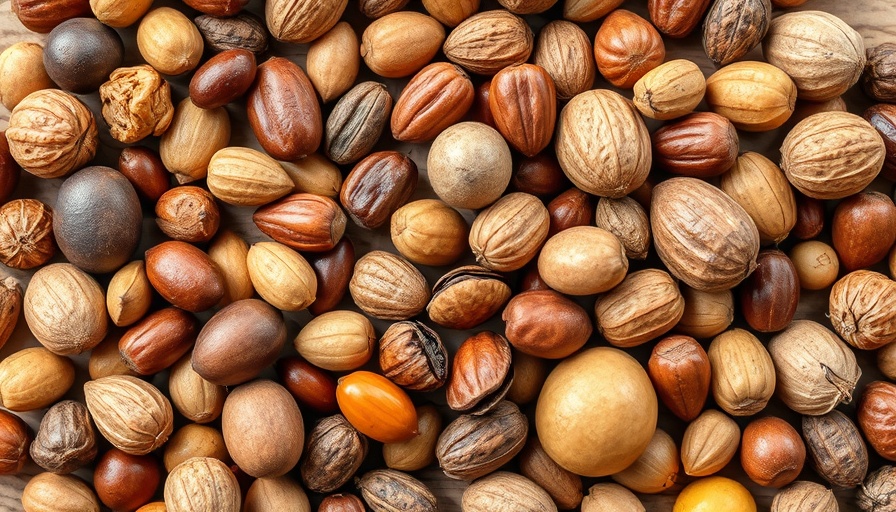 Close-up of seeds and nuts showcasing Omega-6 Linoleic Acid sources.
