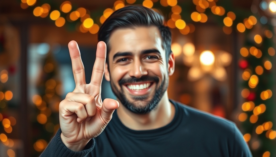 Man emphasizing a simple step for OCD help with bokeh lights.