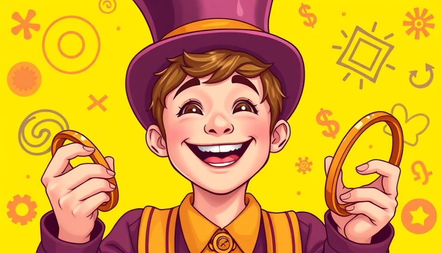 The Great Decoupling of Clicks and Impressions concept art, cheerful performer.