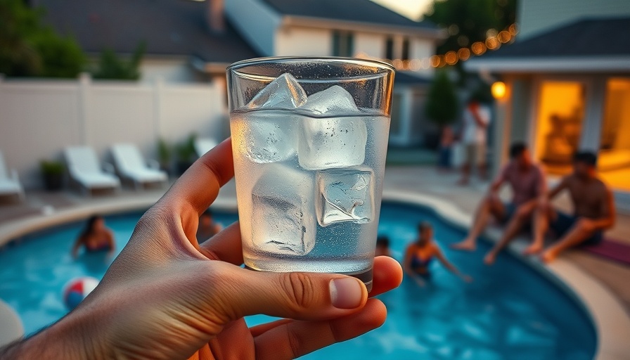 Family enjoying pool activities at sunset.