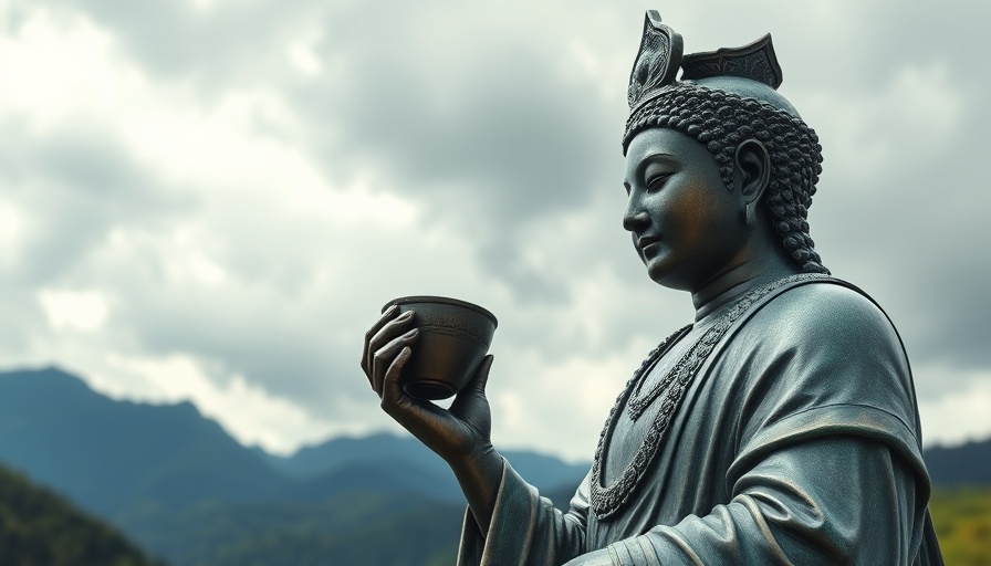 Intricate bronze statue in Hong Kong mountains, cultural experience.