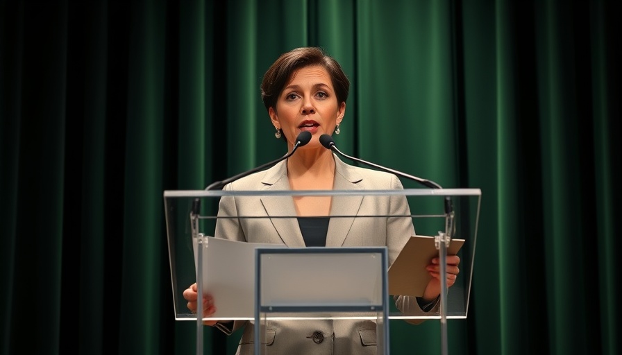 Perfect Pitch for Founders: Woman presenting at a podium.