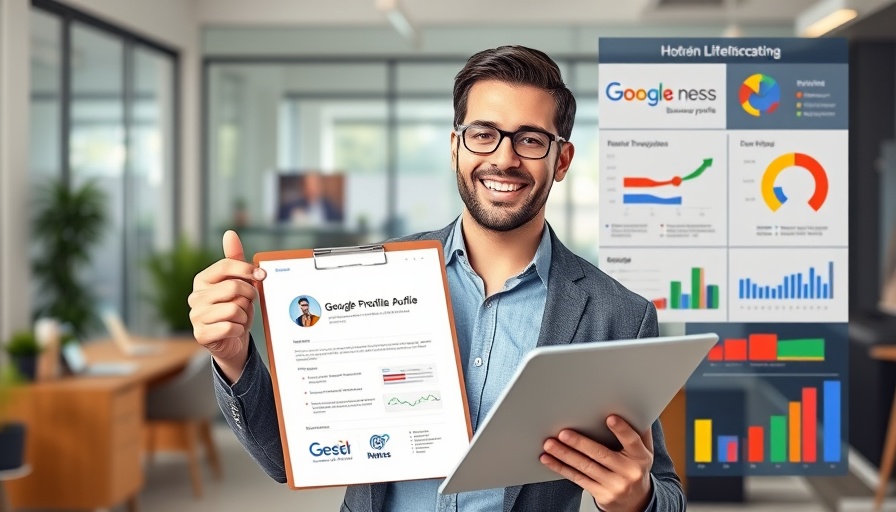 Expert presenting Google Business Profile Audit system in an office.