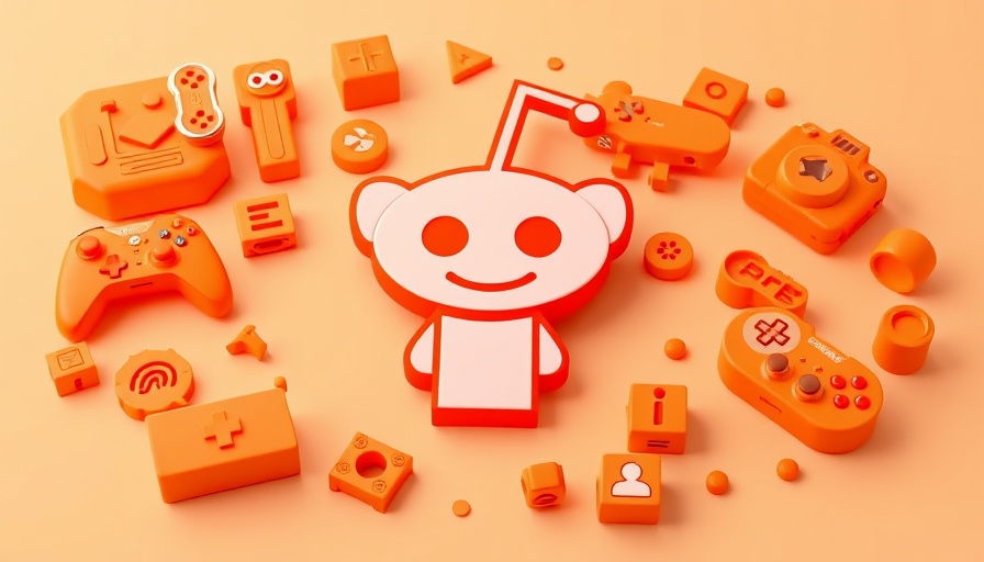 Colorful 3D icons around Reddit logo, SEO rank tracking tools context.