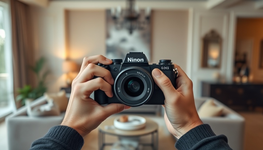 Camera capturing a stylish interior, showcasing real estate photography tips.