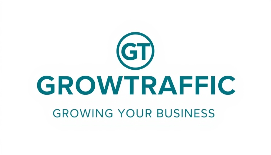 Modern business logo with 'GROWTRAFFIC' and 'GT' emblem for web design.