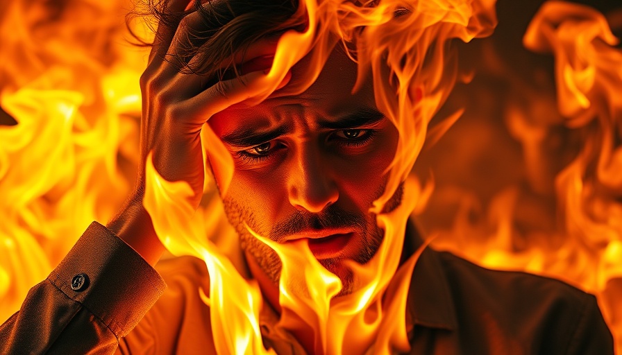 Person in fiery pain art depicting most painful medical conditions.