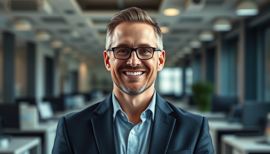 Professional businessman embodying traditional leadership in business office.