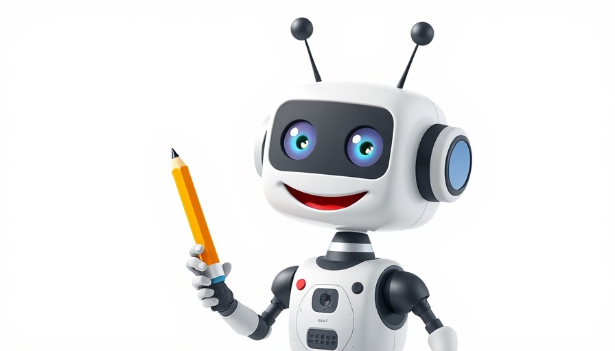 Cartoon robot with pencil, Google Search Central blog.