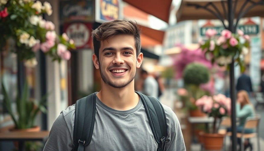 Casual young man exploring vibrant Istanbul street, promoting entrepreneurship in Istanbul.