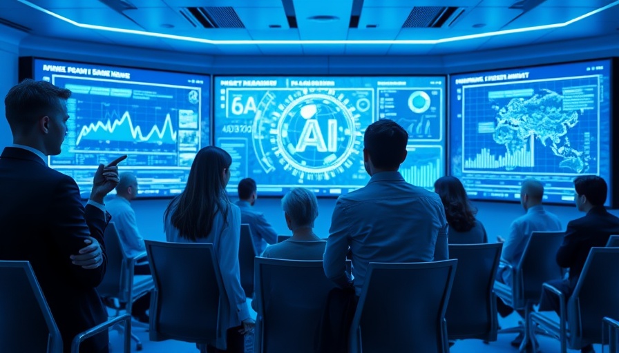 AI in digital marketing presentation with analytics displays.
