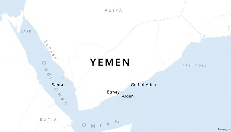 Map highlighting Yemen, Gulf of Aden, and African coast.