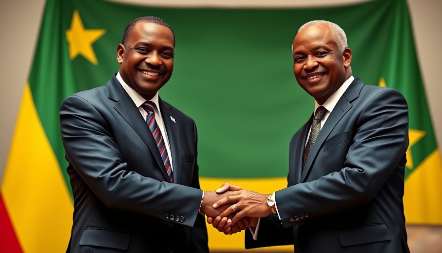 Gabon and Ivory Coast leaders shaking hands in a diplomatic setting.