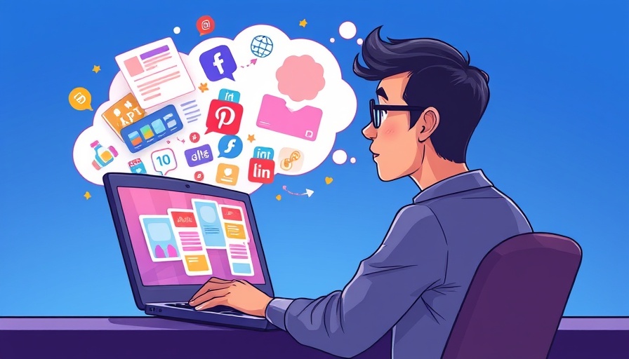 Illustration of PPC audience strategy with person and digital ads.