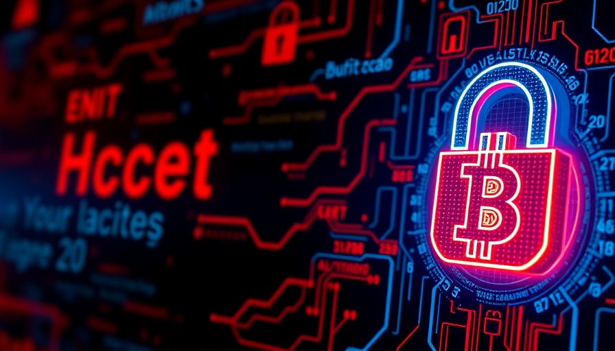 Conceptual image of $14.5 billion Bitcoin heist with digital icons.