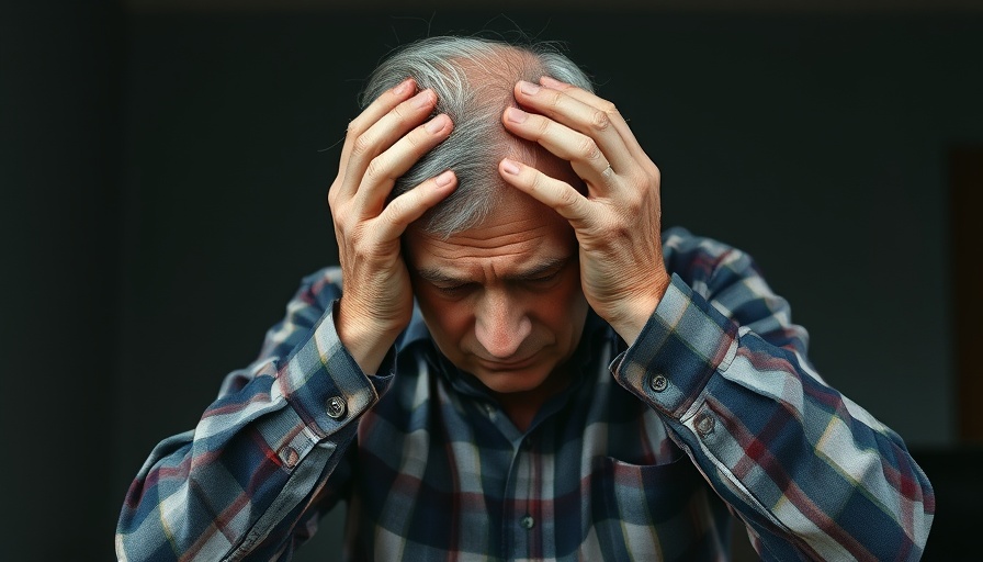 Distressed older man in plaid shirt representing rise of suicidal seniors.