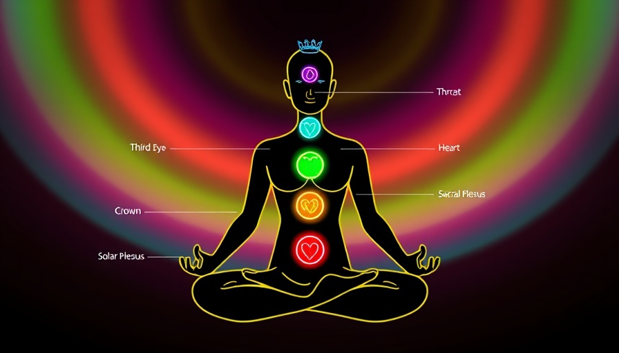 Colorful chakra alignment illustration for chakras and mental health.