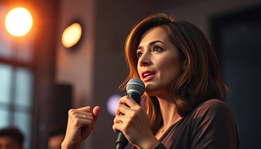Confident speaker highlighting preserving vision health, cinematic photo