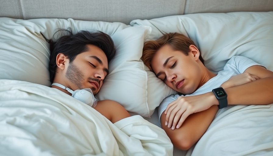 At-home sleep apnea test devices used by individuals in bed.