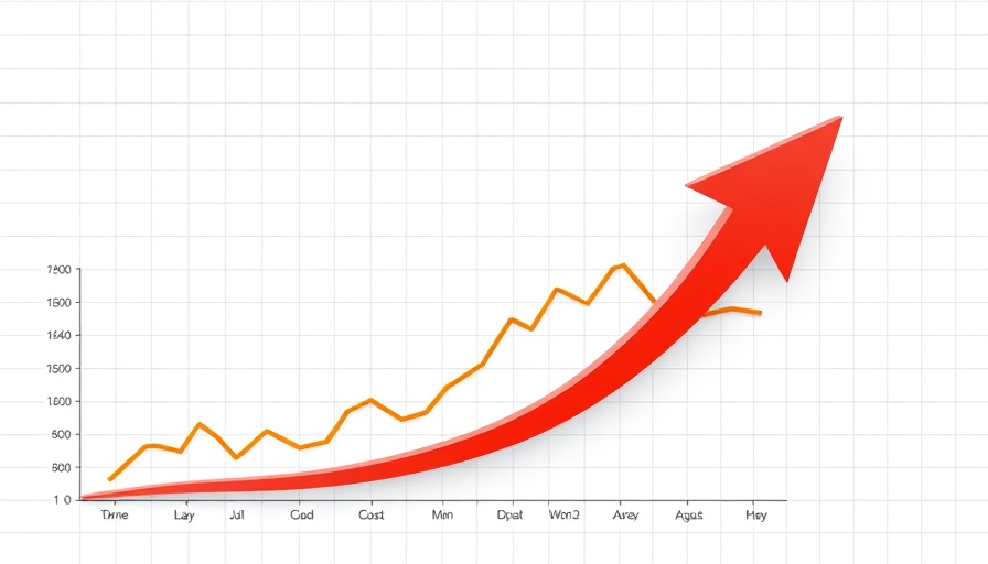 Graph showing keyword growth with red arrow for digital marketing trends 2025.