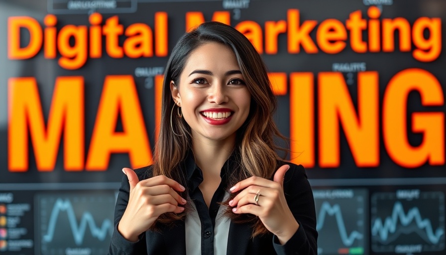 Smiling professional woman sharing digital marketing news, August 2025.