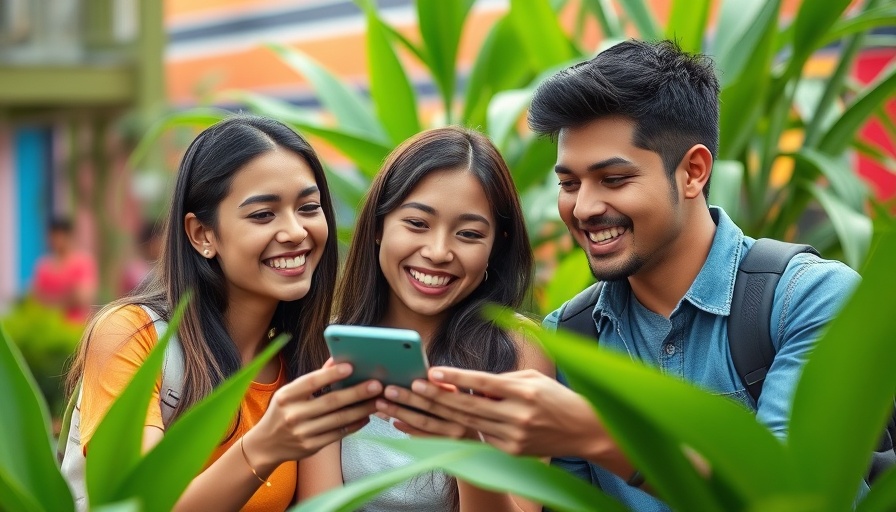 Instagram Friends Map feature, friends using smartphone outdoors.