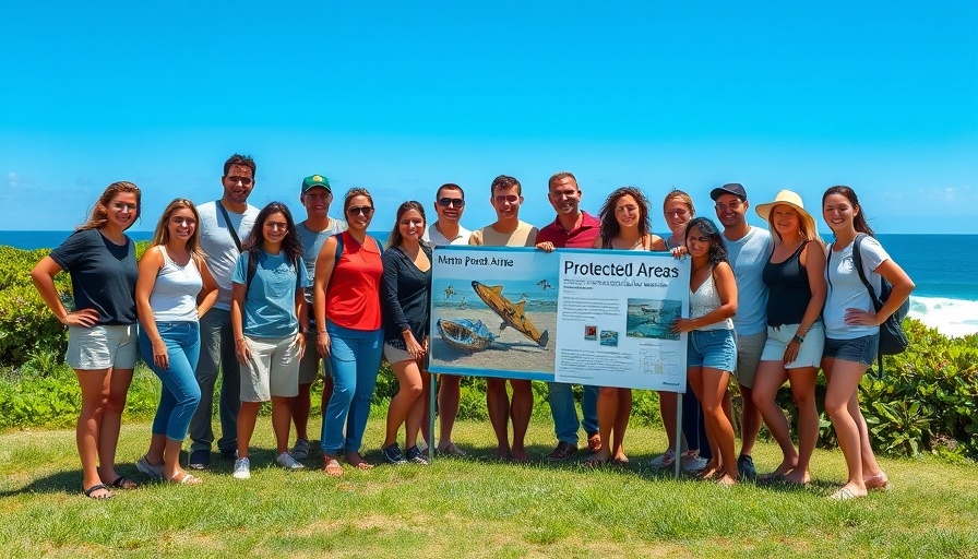 People promoting Marine Protected Areas on a sunny beach.