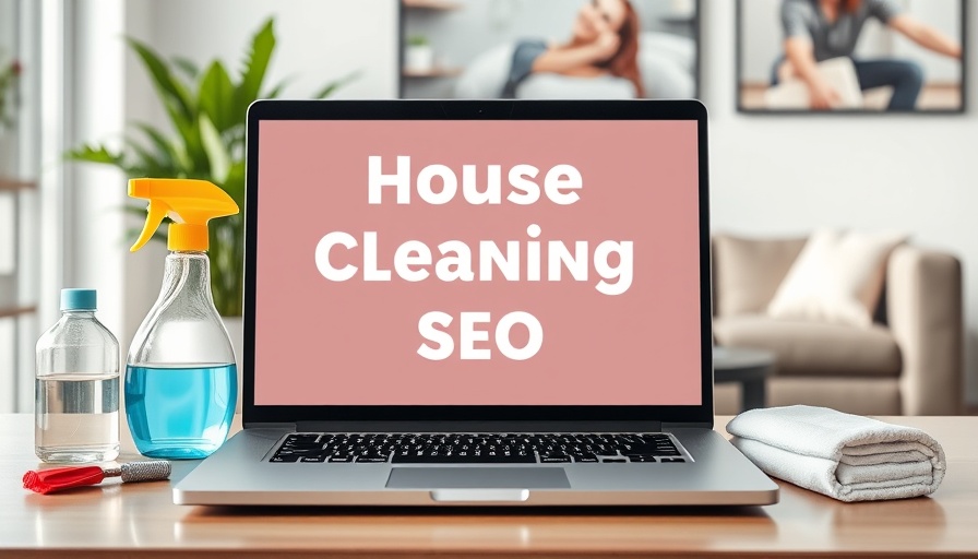 House Cleaning SEO concept with laptop in tidy office.