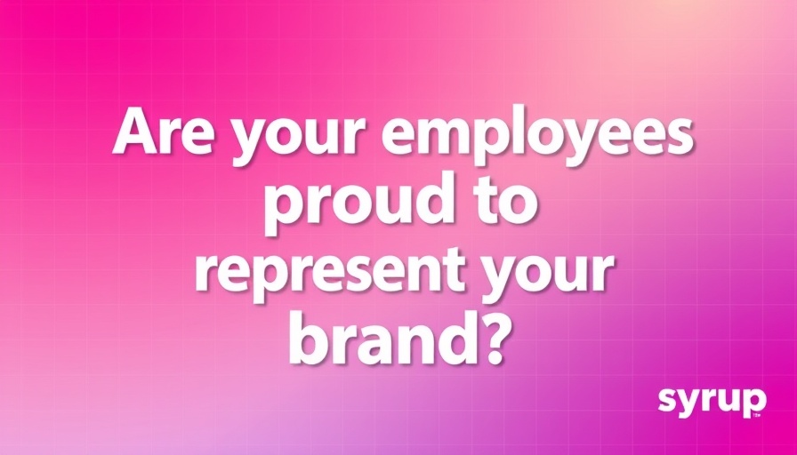 Gradient background with brand identity and employee advocacy text.